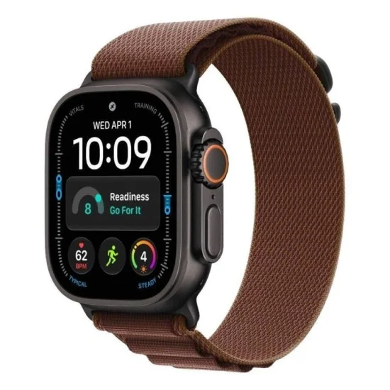 Apple Watch Ultra 4 GPS + Cellular 49mm Black Titanium Case with Burgundy Alpine Loop - M